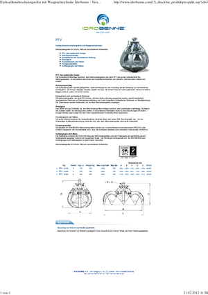 Hydr. kapaklı kepçeler Idrobenne PFV 6/250