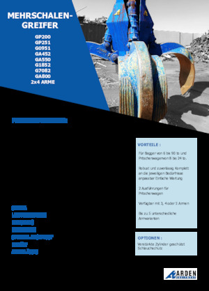 Hydr. kapaklı kepçeler Arden GA550