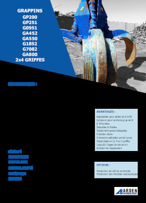 Hydr. clamshell buckets Arden GA550