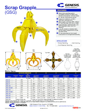 Hydr. clamshell buckets Genesis GSG 75