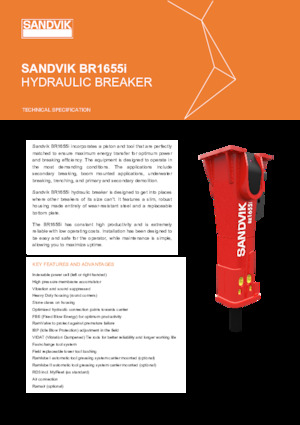 Hydraulic Breakers Sandvik BR1655i