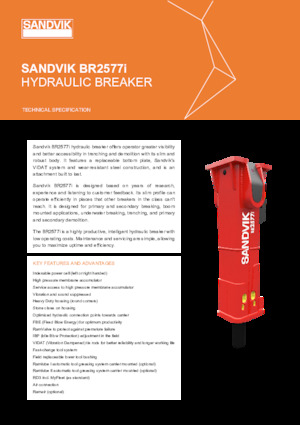 Hydraulic Breakers Sandvik BR2577i