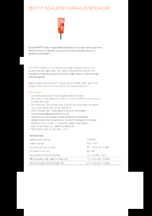 Hidrolik yontma çekiçleri Sandvik BR777i Scaler