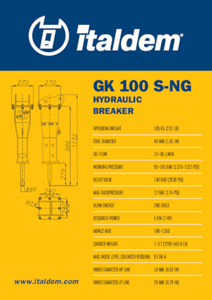 Hydraulic Breakers Italdem GK 100 S-NG
