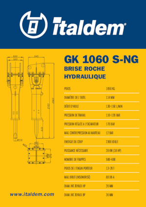 Hydraulic Breakers Italdem GK 1060 S-NG