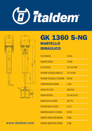 Hydraulic Breakers Italdem GK 1360 S-NG