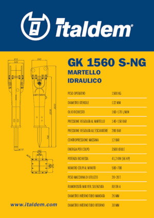 Hydraulic Breakers Italdem GK 1560 S-NG