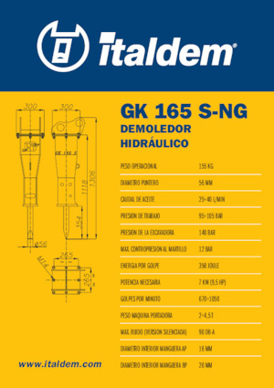 Hydraulic Breakers Italdem GK 165 S-NG
