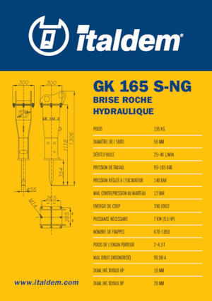 Hydraulic Breakers Italdem GK 165 S-NG
