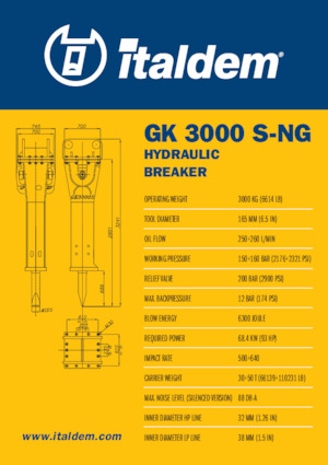 Hydraulic Breakers Italdem GK 3000 S-NG