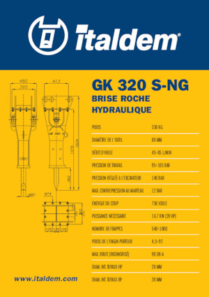 Hydraulic Breakers Italdem GK 320 S-NG