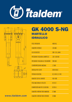 Hydraulic Breakers Italdem GK 4000 S-NG