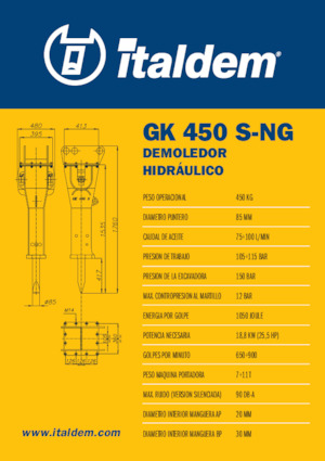Hydraulic Breakers Italdem GK 450 S-NG