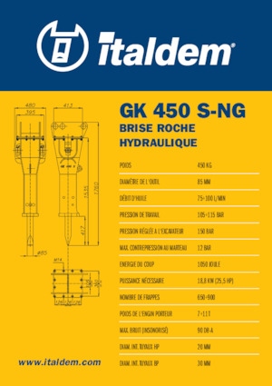 Hydraulic Breakers Italdem GK 450 S-NG