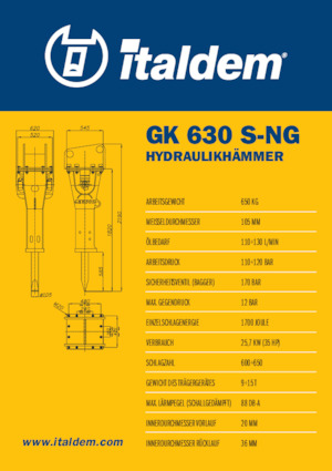 Hydraulic Breakers Italdem GK 630 S-NG