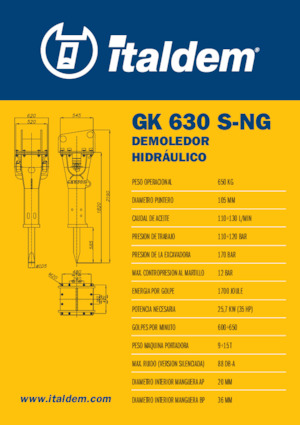 Hydraulic Breakers Italdem GK 630 S-NG