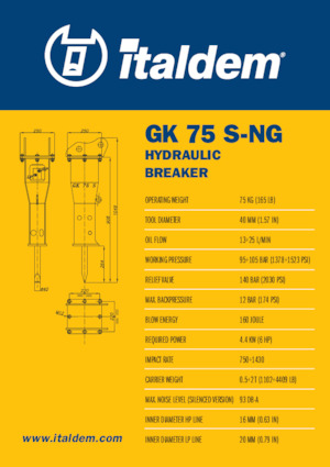 Hydraulic Breakers Italdem GK 75 S-NG