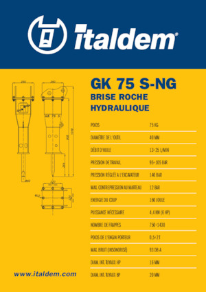 Hydraulic Breakers Italdem GK 75 S-NG