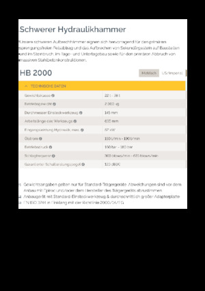 Hydraulic Breakers Epiroc HB 2000