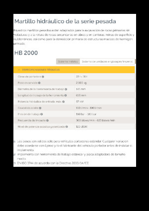 Hydraulic Breakers Epiroc HB 2000