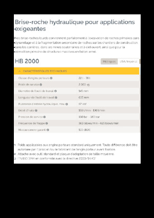 Hydraulic Breakers Epiroc HB 2000