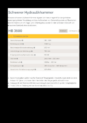 Hydraulic Breakers Epiroc HB 3600