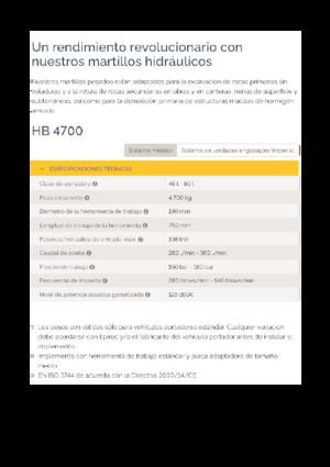 Hidrolik yontma çekiçleri Epiroc HB 4700