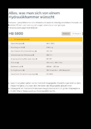 Hidrolik yontma çekiçleri Epiroc HB 5800