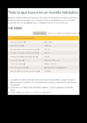 Hidrolik yontma çekiçleri Epiroc HB 5800