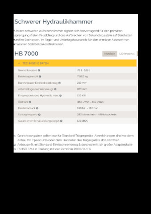 Hydraulic Breakers Epiroc HB 7000