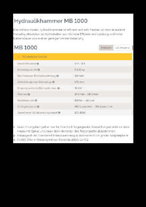 Hidrolik yontma çekiçleri Epiroc MB 1000