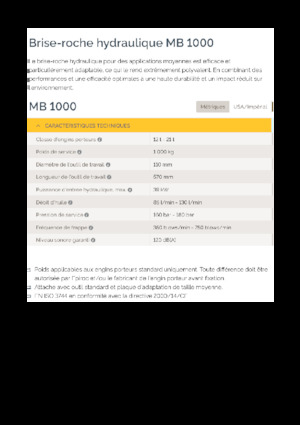 Hidrolik yontma çekiçleri Epiroc MB 1000