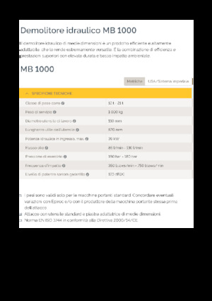 Hidrolik yontma çekiçleri Epiroc MB 1000