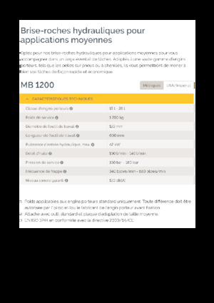 Hidrolik yontma çekiçleri Epiroc MB 1200