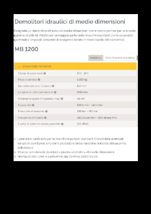 Hidrolik yontma çekiçleri Epiroc MB 1200