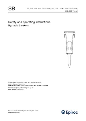 Hydraulic Breakers Epiroc SB 52