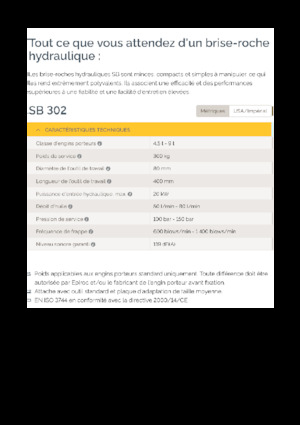 Hydraulic Breakers Epiroc SB 302