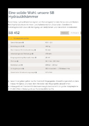 Hydraulic Breakers Epiroc SB 452