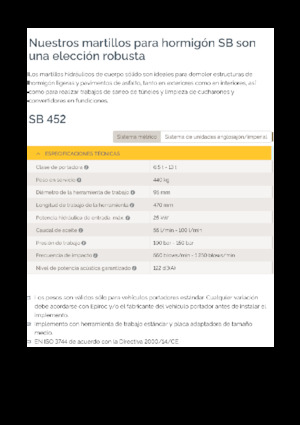 Hydraulic Breakers Epiroc SB 452