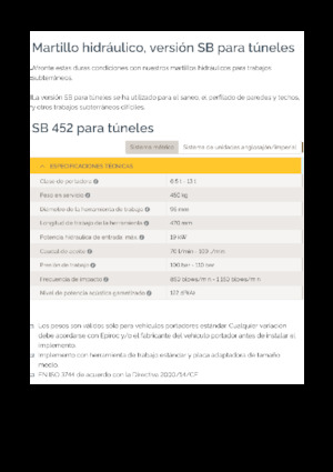 Hydraulic Breakers Epiroc SB 452 T
