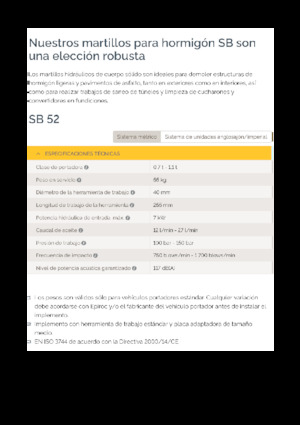 Hydraulic Breakers Epiroc SB 52