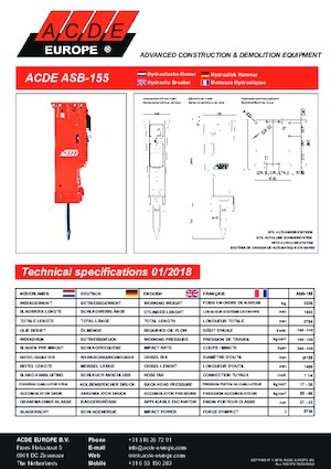 Hydraulic Breakers ACDE ASB155