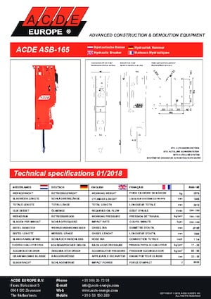 Hydraulic Breakers ACDE ASB165