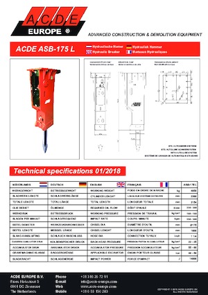 Hydraulic Breakers ACDE ASB175L