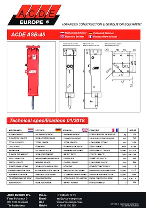 Hydraulic Breakers ACDE ASB45