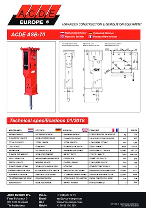 Hydraulic Breakers ACDE ASB70