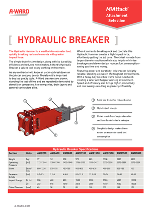 Hidrolik yontma çekiçleri A-Ward AWB1100