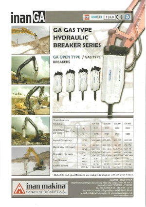 Hydraulic Breakers Inan Makina GA200