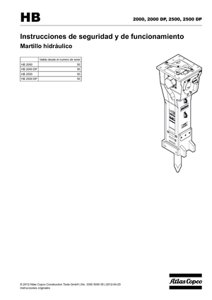 Hydraulic Breakers Atlas Copco HB 2000