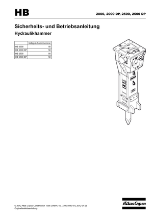 Hydraulic Breakers Atlas Copco HB 2000